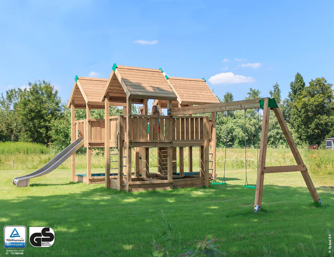Wooden Professional Jungle Gym with Swing • Hy-land P8s